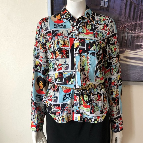 Behulastyle vintage buttoned up shirt - comics cartoon - Picture 1 of 17